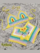 Yellow Crochet Bikini Swimsuit