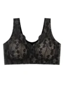 black Front Buckle Vest Bra