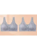 double gray Front Buckle Vest Bra