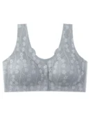 gray Front Buckle Vest Bra