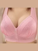 pink Front Button Vest Style Bra