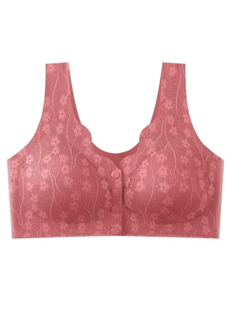 red Front Buckle Vest Bra