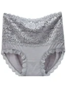 Grey High Waisted Lace Briefs
