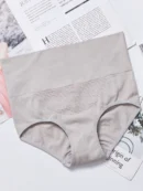 Grey Large Size Seamless Cotton Briefs