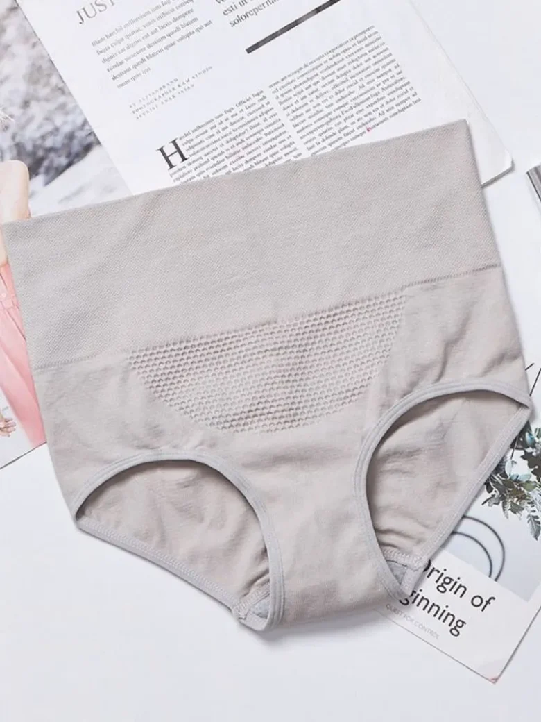 Grey Large Size Seamless Cotton Briefs