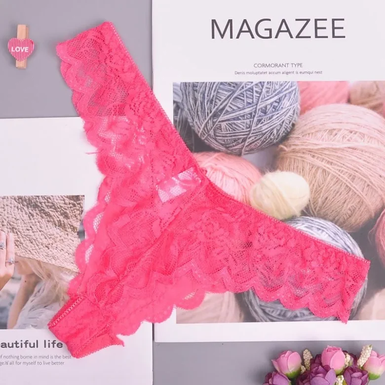 Pink Lace G-String Thong