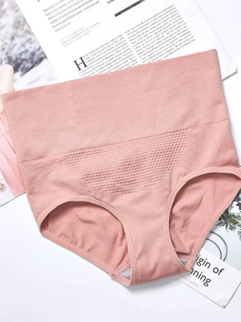 Pink Large Size Seamless Cotton Briefs