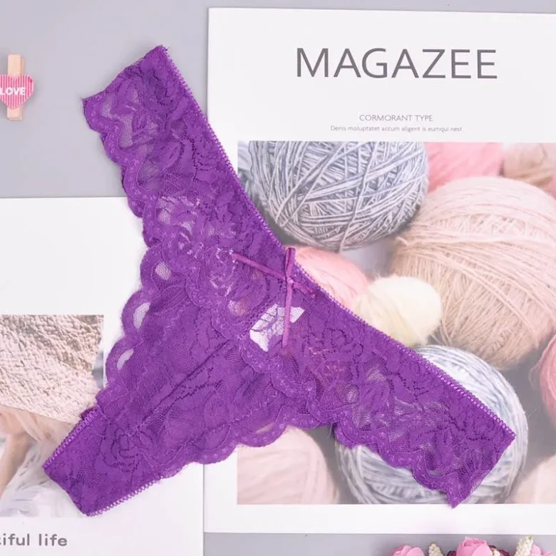 Purple Lace G-String Thong