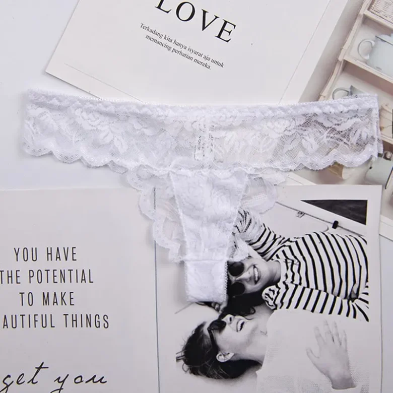 White Lace G-String Thong
