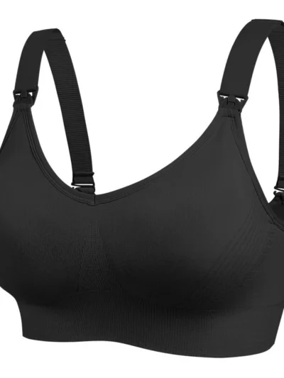 Black Wireless Push Up Nursing Bra