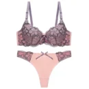 Purple Push Up Lace Bra & Panty Set
