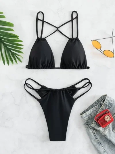 Black Double Layer Bikini