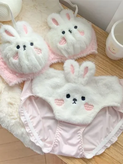 Milk Rabbit Small Bust Push Up Bra Set