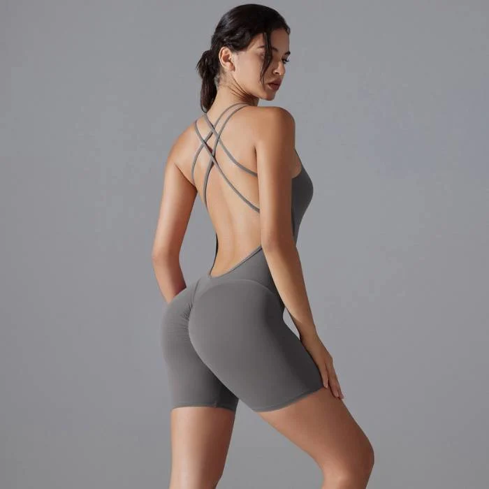 Titanium Gray One piece yoga suit