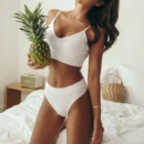 White Wireless Triangle Cup Bra