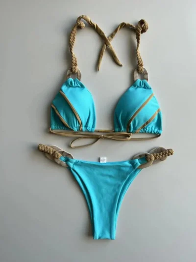 Light Blue Jade Two piece bikini Set