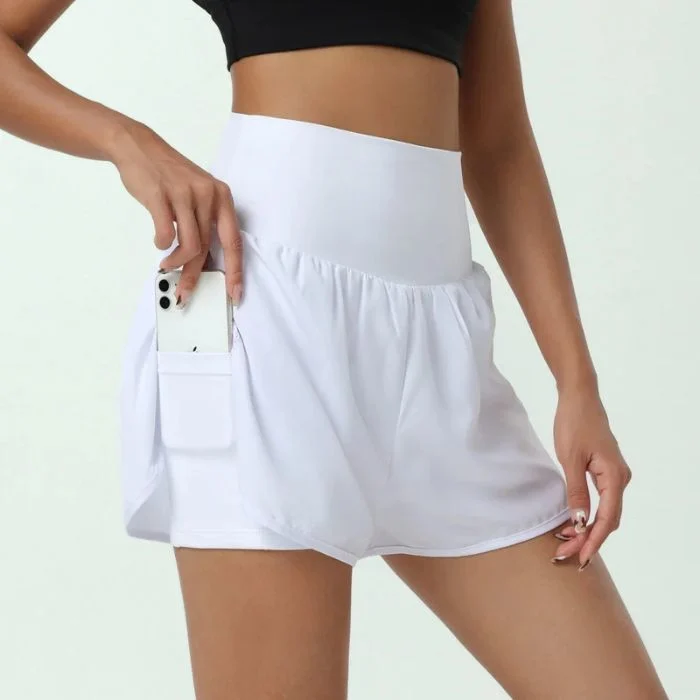 White Women's gym shorts